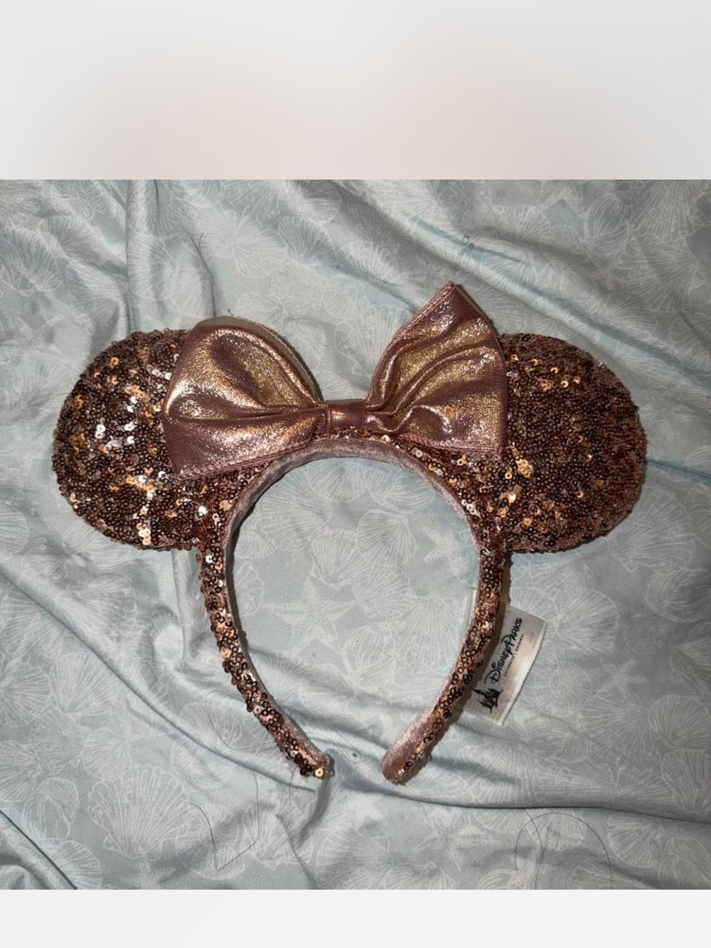 Disney Sequin Minnie Ear Headband in Rose Gold